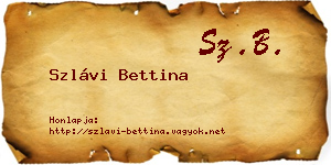 Szlávi Bettina névjegykártya